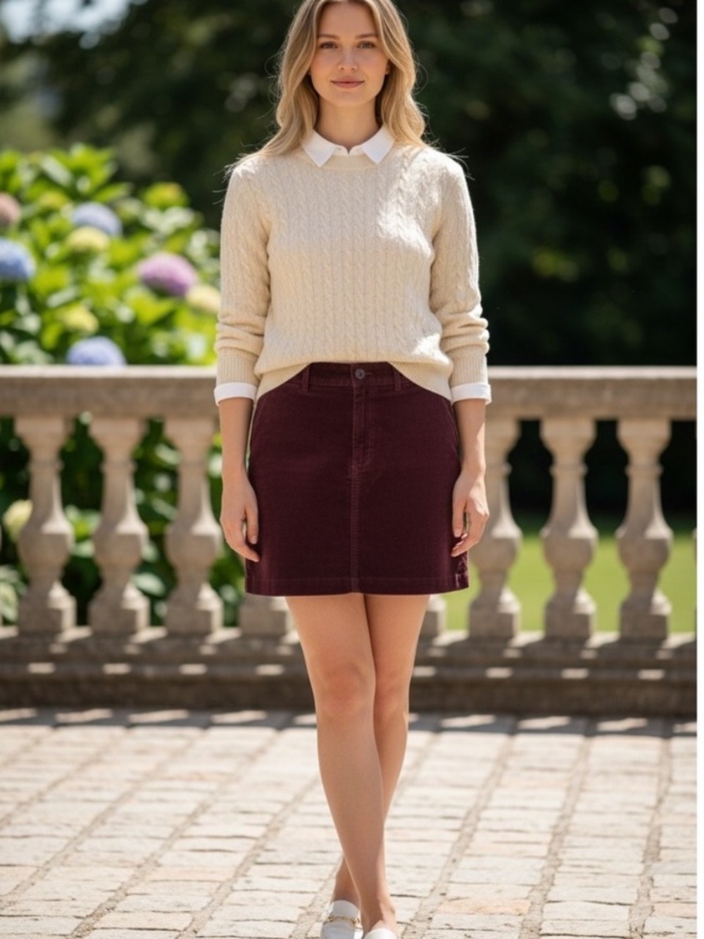 Ralph Lauren Wine Corduroy Mini Skirt